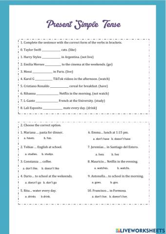 Present Simple Tense