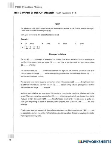 FCE Reading and Use of English part 1