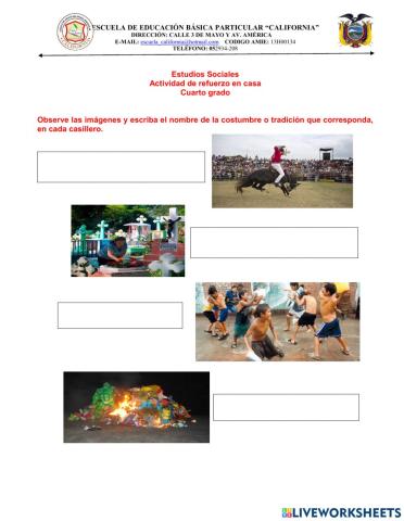 Nuestras costumbres y tradiciones