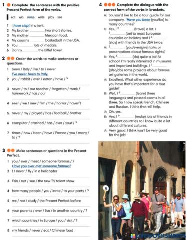 Present Perfect WW2 WB p104