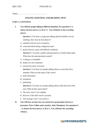 2.4 online test 2022