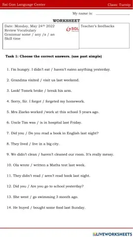 Turnip Worksheet
