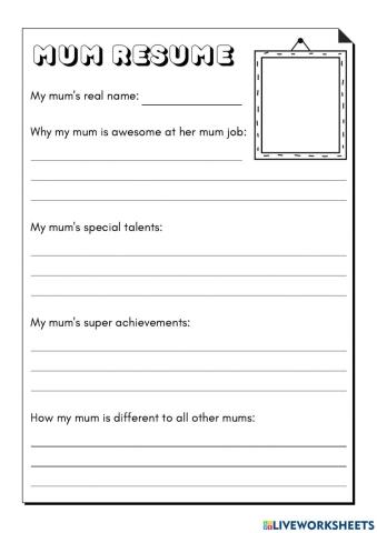 Mom's resume