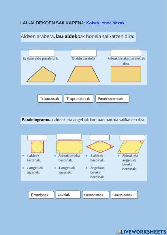 LAU-ALDEKOEN SAILKAPENA: Kokatu ondo hitzak.