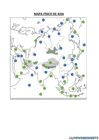 Mapa físico de Asia