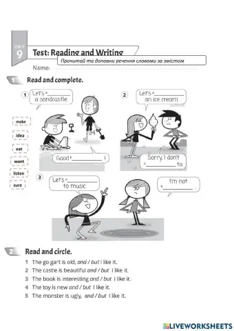 Quick minds 2 Unit 9 Test Reading and Writing