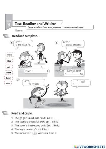 Quick minds 2 Unit 9 Test Reading and Writing