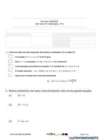 Equações do 2º grau
