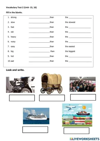 Comparative and Superlative adjectives