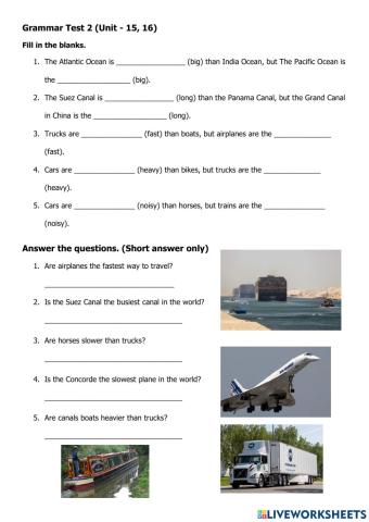 Comparative and Superlative Adjectives