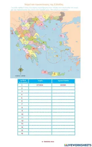 Νομοί και πρωτεύουσες της Ελλάδας