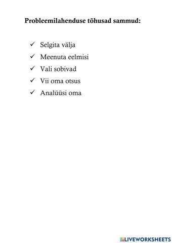 Probleemilahenduse tõhusad sammud