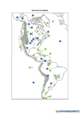 Mapa físico de América