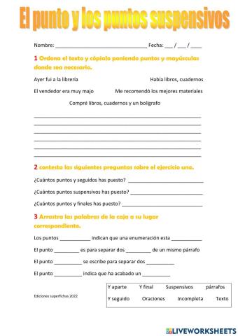 El punto y los puntos suspensivos