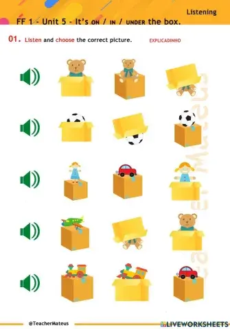 FF 1 - Unit 05 - It's ON - IN - UNDER the box. - Listening