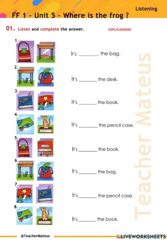 FF 1 - Unit 05 - Where is the frog ? - Listening