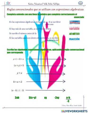 Reglas convencionales en expresiones algebraicas
