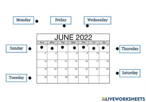 Days of the Week Calendar