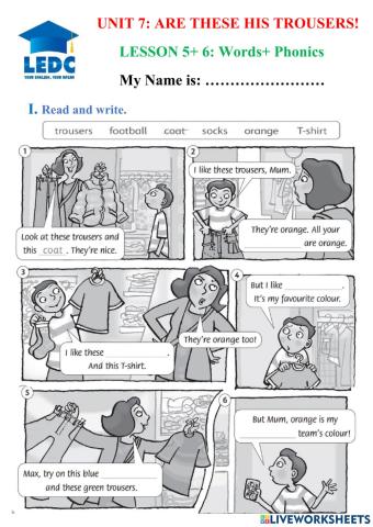 Unit 7: Are these your trousers?