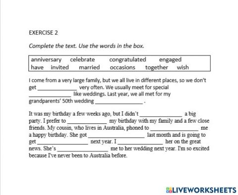 Ie1, Unit 1, grammar & vocabulary, Exercise 2