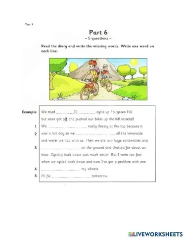 Flyers 2 test 1 R&W part 6-7