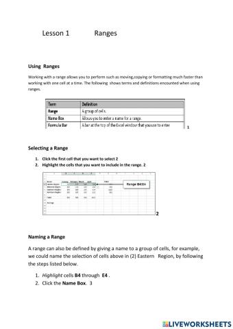 Lesson 1 Ranges