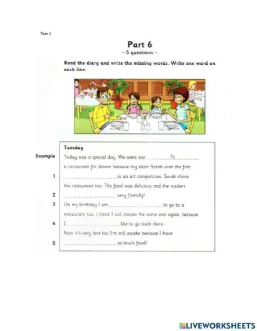 Flyers 2 Test 2 R&W part 6-7