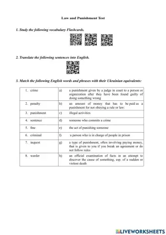 Law and Punishment Test