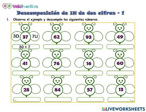 Descomposición de números de dos cifras