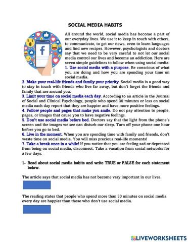 Reading: Social Media Habits