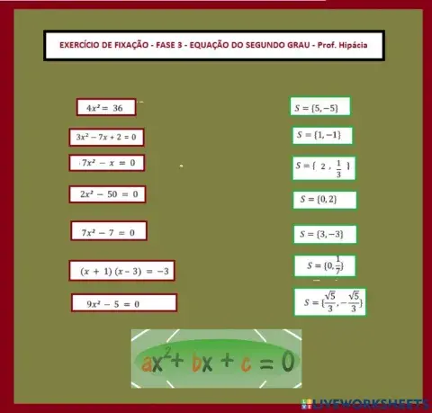 Equação do segundo grau fase 3