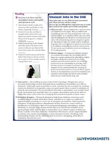 UNIT 9   LESSONS 11-12 Unusual 21st century jobs