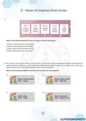 LGS Örnek Ocak-Şubat-Mart