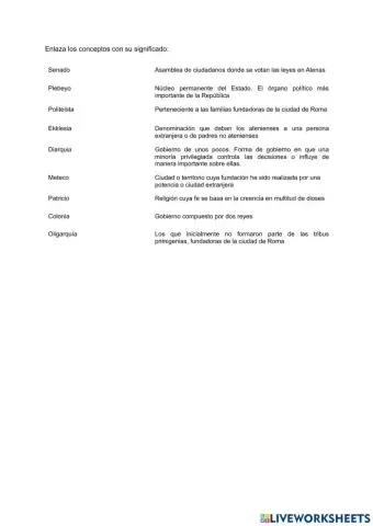 Conceptos Grecia y Roma