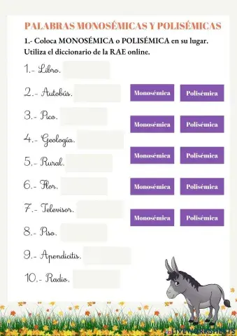 Palabras monosémicas y polisémicas