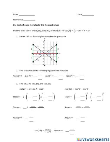 Trigonometry - Double Angle Formulas