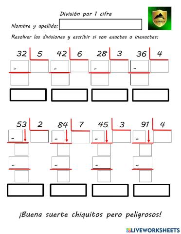 Division por 1 cifra