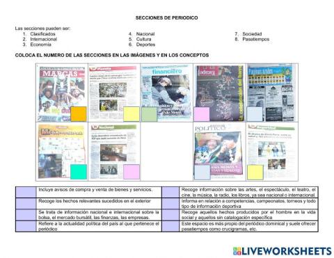 Secciones de periodico