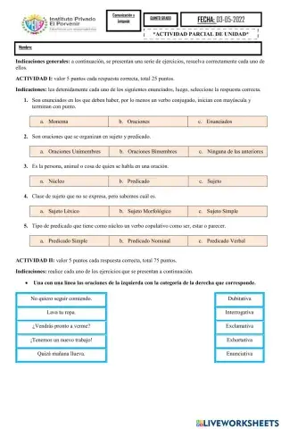 Prueba corta Comunicación II