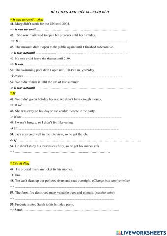 Đề cương 10 - Writing