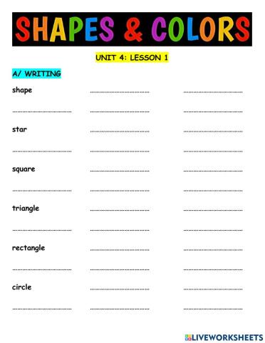 Hang Out Starter Unit 2 Shapes and Colors Lesson 1
