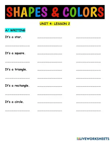 Hang Out Starter Unit 4 Shapes and Colors Lesson 2