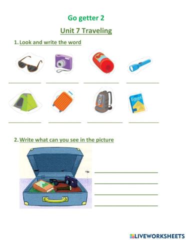 Go getter 2 - Unit 7 - Traveling vocabulary