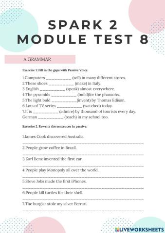 Spark 2 Module Test 8