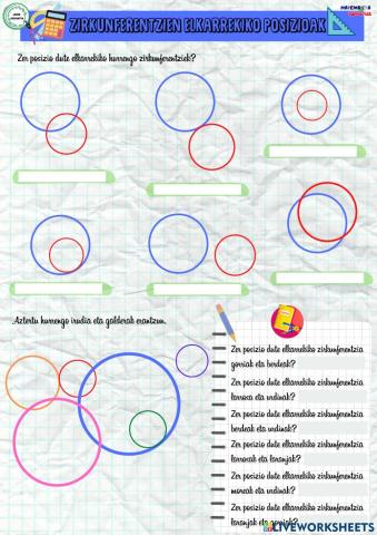 Zirkunferentzien elkarrekiko posizioak