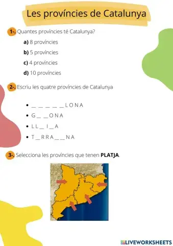 Les províncies de Catalunya