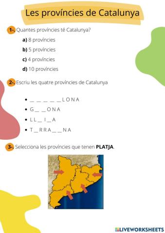 Les províncies de Catalunya