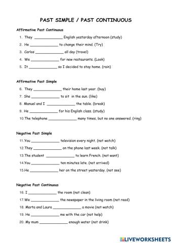 Past simple-past continuous