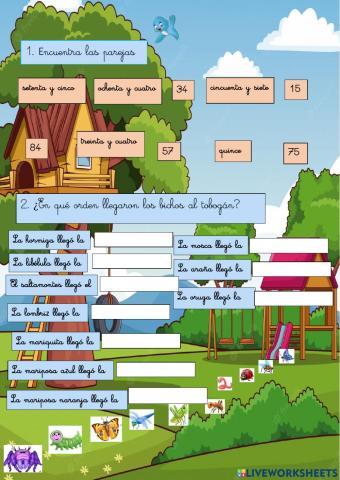 Nombres de los numeros y números ordinales