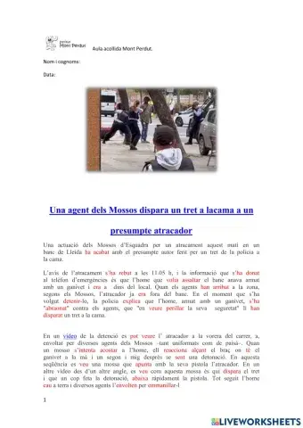 Els mossos disparen un tret a un lladre  الشرطة تطلق النار على لص